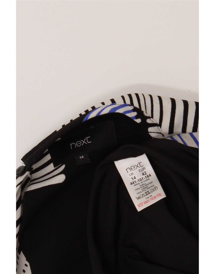 Next Damen-Etuikleid, Gr. 44, groß, schwarzes, geometrisches Polyester