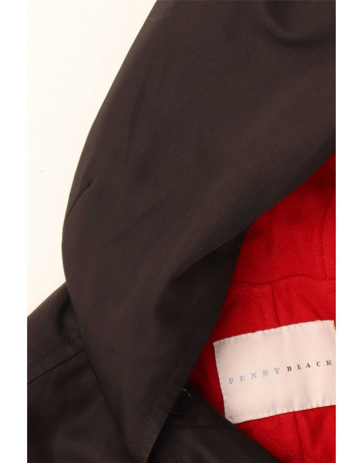 Penny Black Damen-Parka mit Kapuze, übergroß, UK 10, Größe S, schwarze Wolle