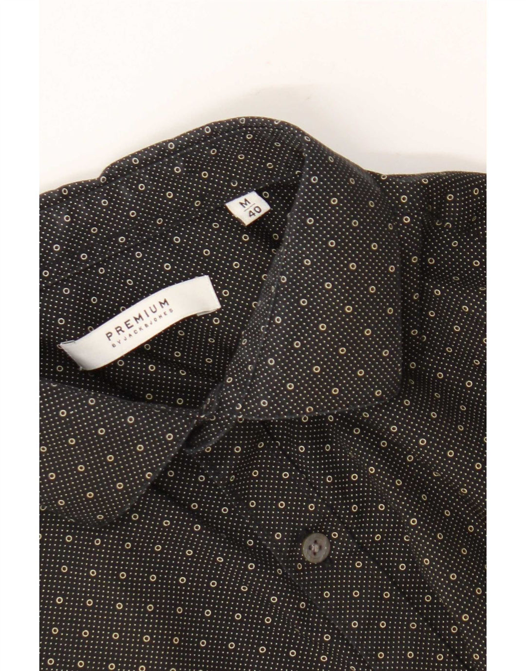 Jack & Jones Herrenhemd, Größe 40, mittelgroß, schwarz gepunktet