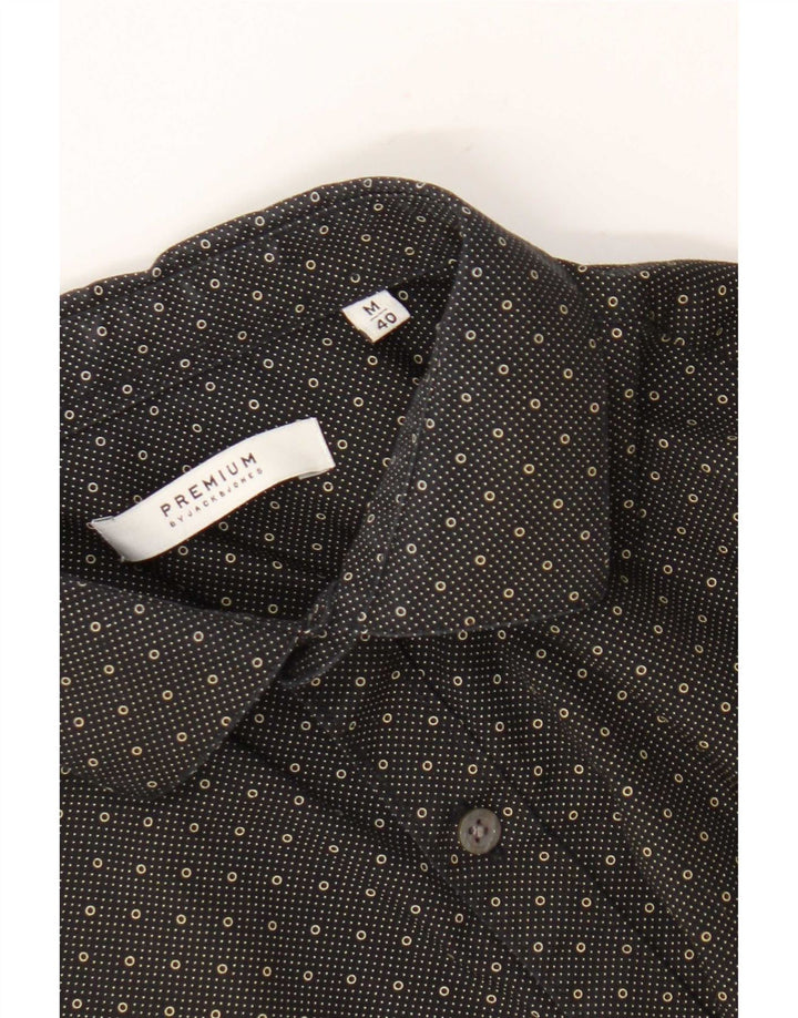Jack & Jones Herrenhemd, Größe 40, mittelgroß, schwarz gepunktet