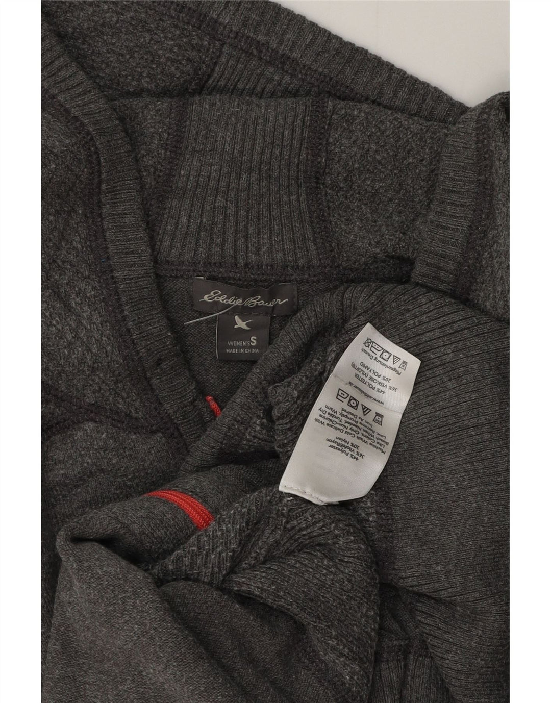 Eddie Bauer Damen-Strickjacke mit Kapuze, übergroß, Gr. 10, Größe S, Grau