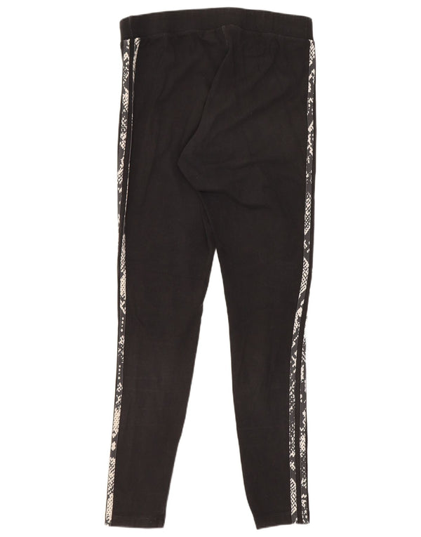 Adidas Damen-Leggings, mittelgroß, Schwarz, Animal-Print, Baumwolle, Sport