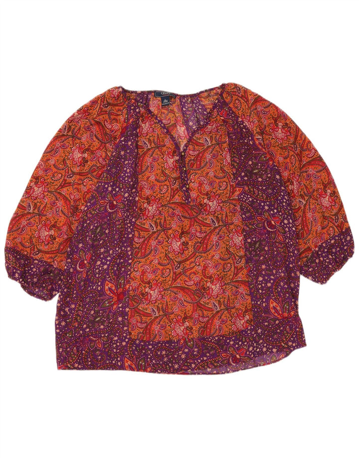 CHAPS Damen-Blusenoberteil mit 3/4-Ärmeln, Gr. 40, groß, mehrfarbig, Paisleymuster