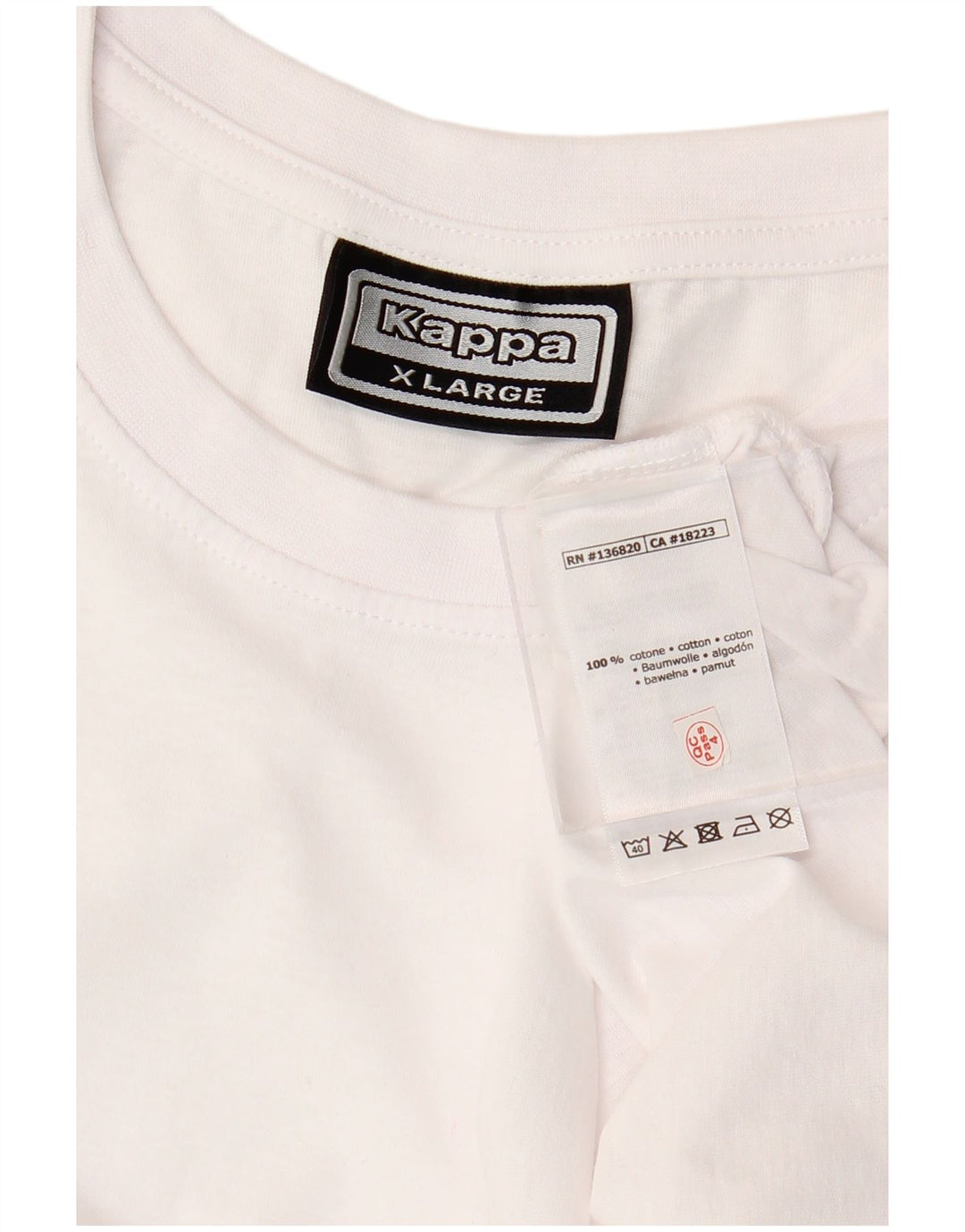 KAPPA Herren T-Shirt Top XL Weiße Baumwolle