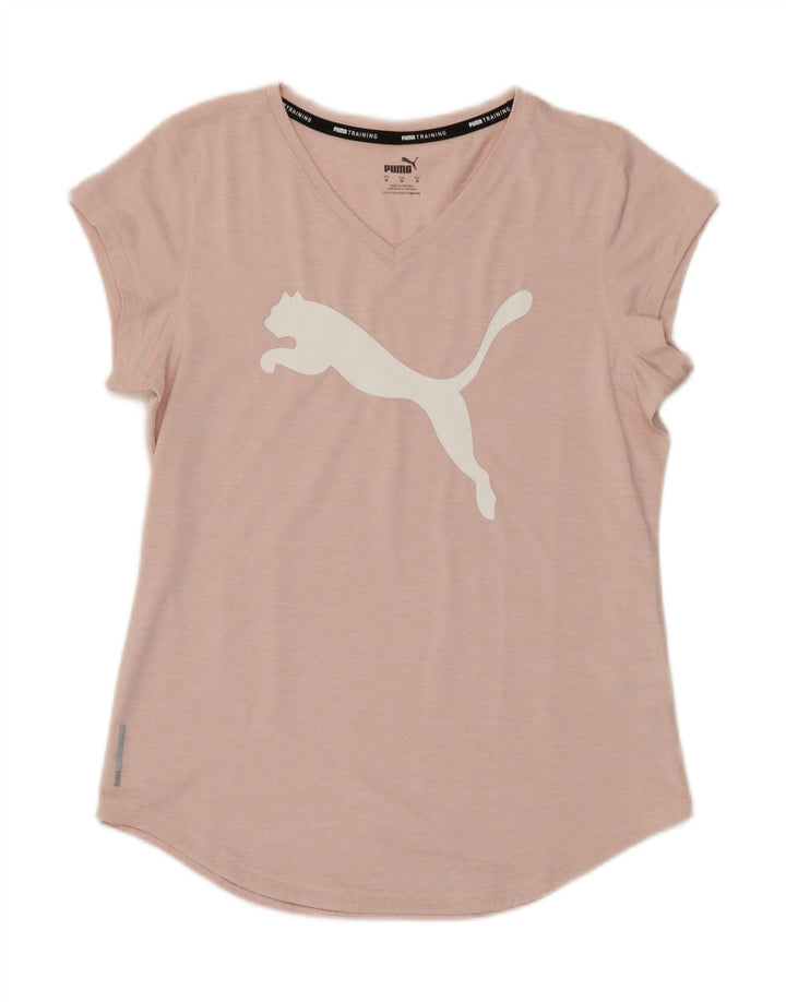 Puma Damen Grafik T-Shirt Top UK 14 Mittelrosa Polyester