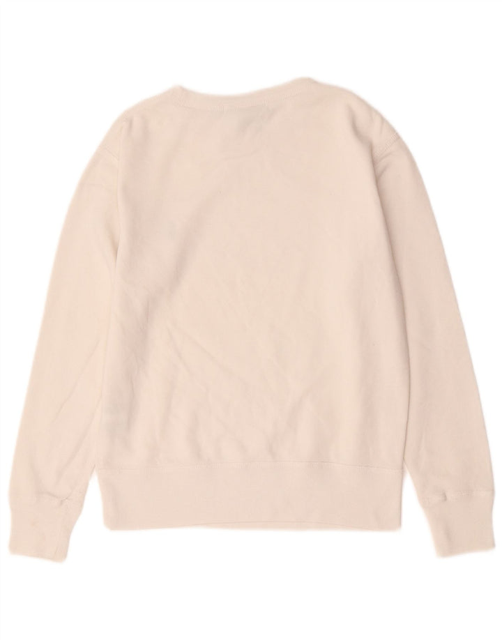 Ralph Lauren Damen Sweatshirt Pullover UK 10 Small Weiße Baumwolle