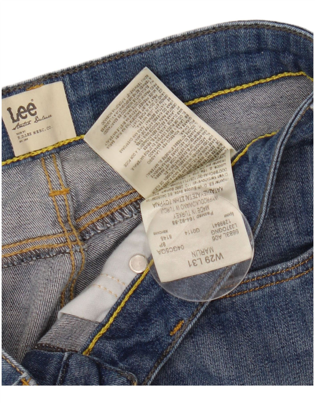 Lee Damen Marlin Straight Jeans W29 L27 Blaue Baumwolle