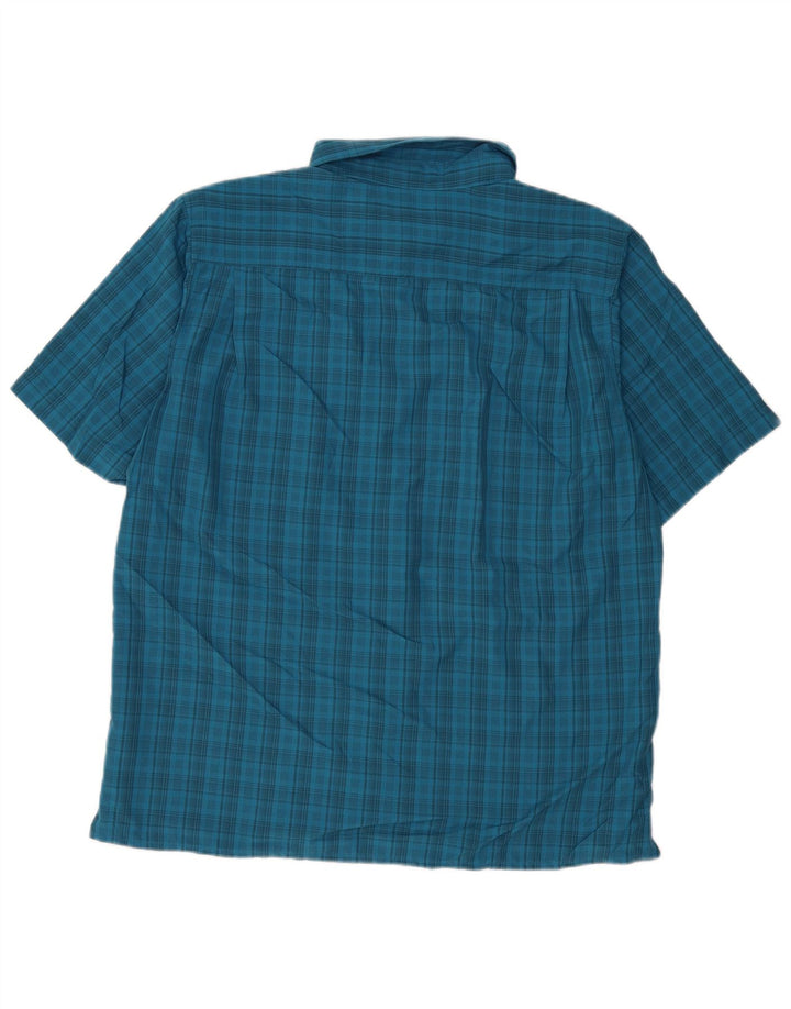 Eddie Bauer Herren-Kurzarmhemd, groß, blau kariert, Polyester