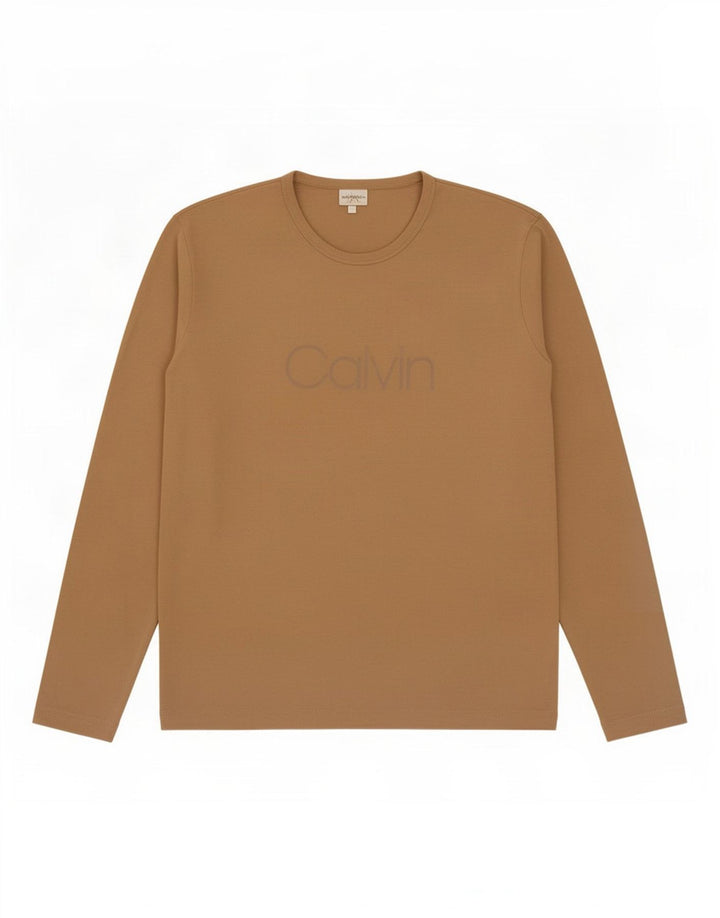 Calvin Klein Herren Graphic Top Langarm Large Beige