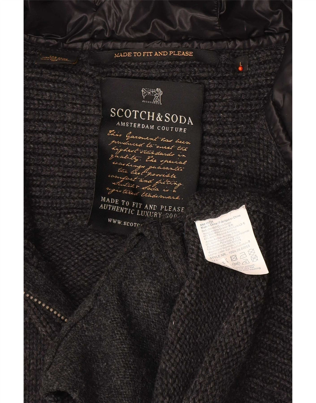 Scotch & Soda Herren-Cardigan-Pullover, große graue Wolle
