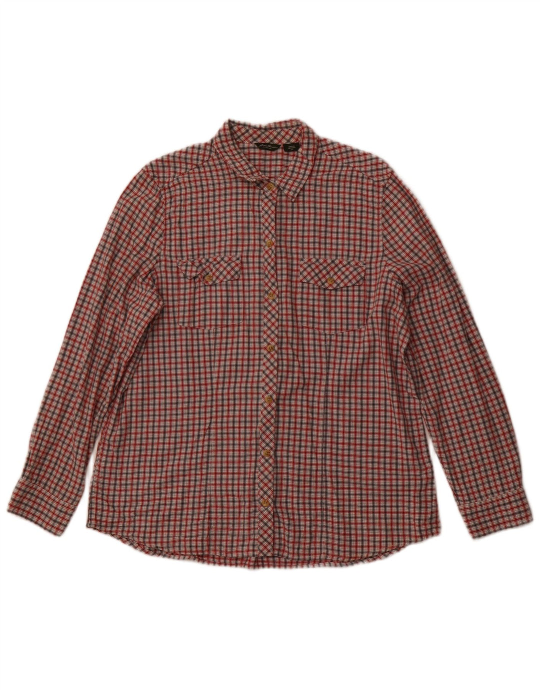 Eddie Bauer Damenhemd UK 18 XL Mehrfarbig kariert Baumwolle