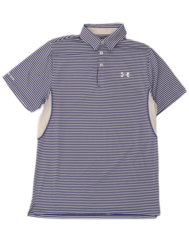 Under Armour Herren Heat Gear Poloshirt Mittelblaues Nadelstreifen-Polyester