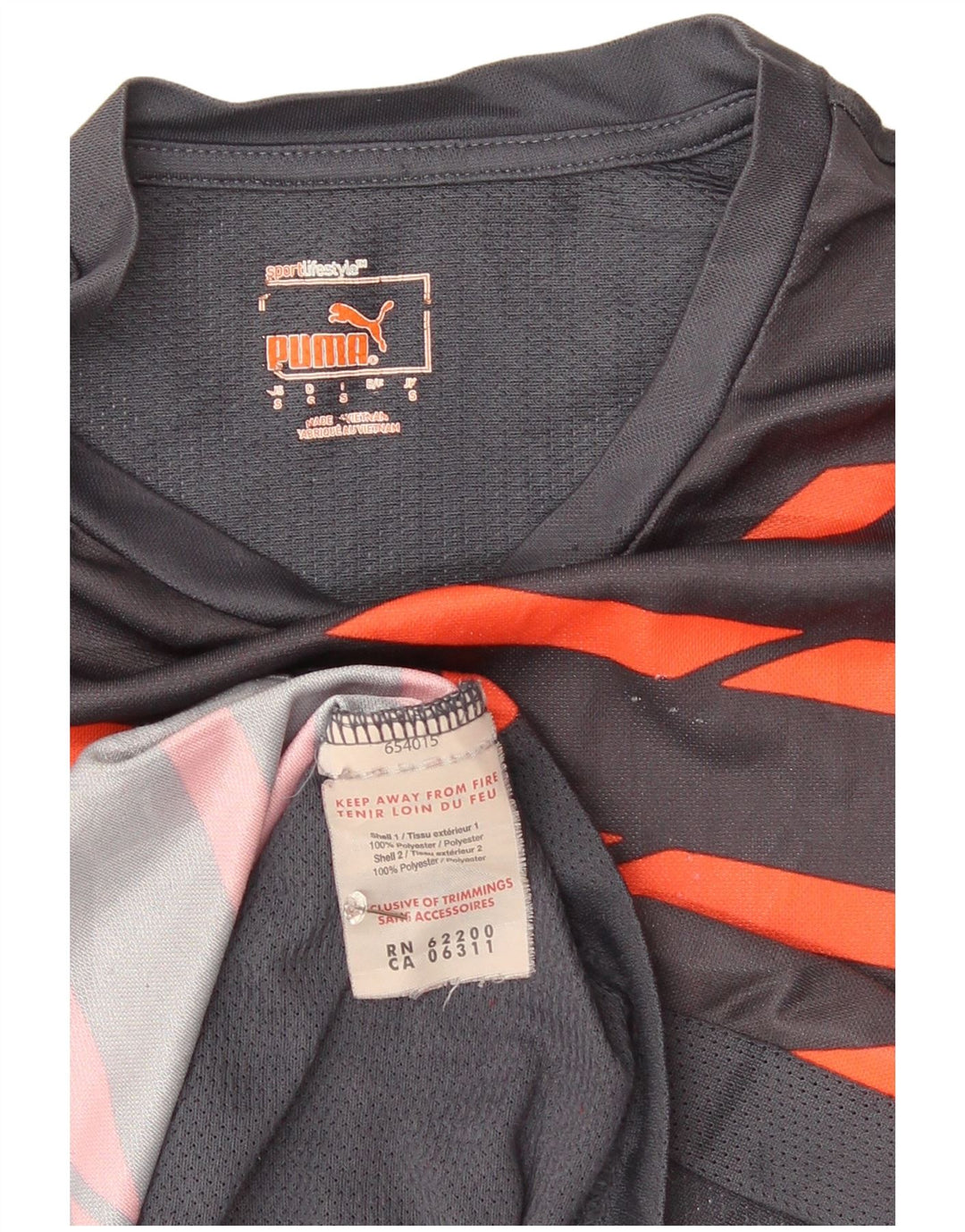 Puma Herren T-Shirt Top Small Grau gestreift Polyester