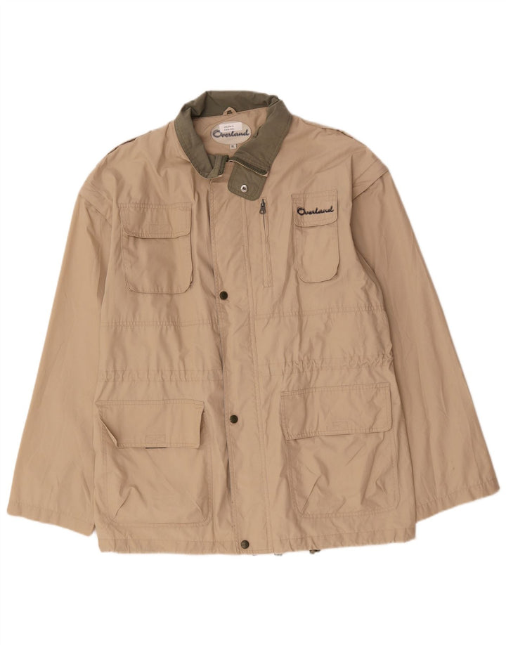 Overland Herren-Utility-Jacke UK 42 XL Beige Baumwolle