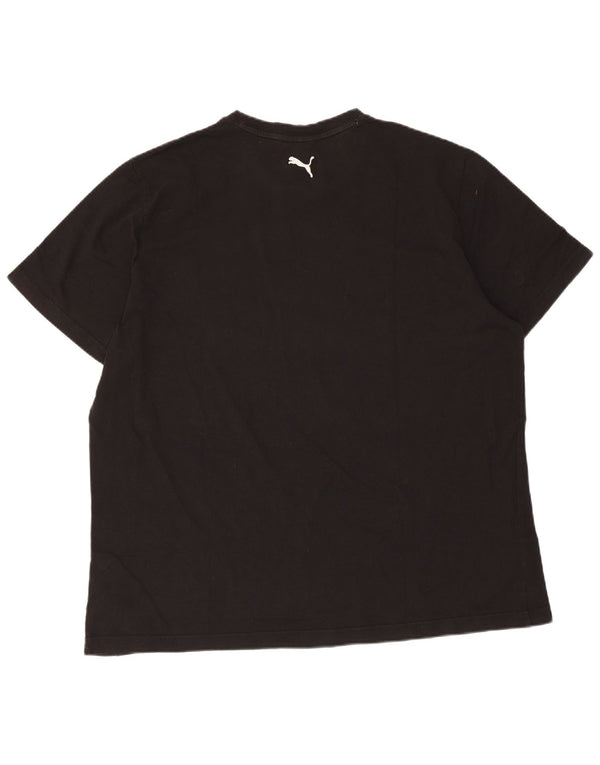 Puma Herren Grafik T-Shirt Top 2XL Schwarz Baumwolle