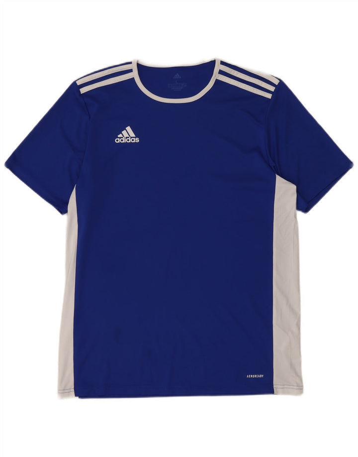 Adidas Herren Aeroready T-Shirt Top Large Blau Colourblock Polyester