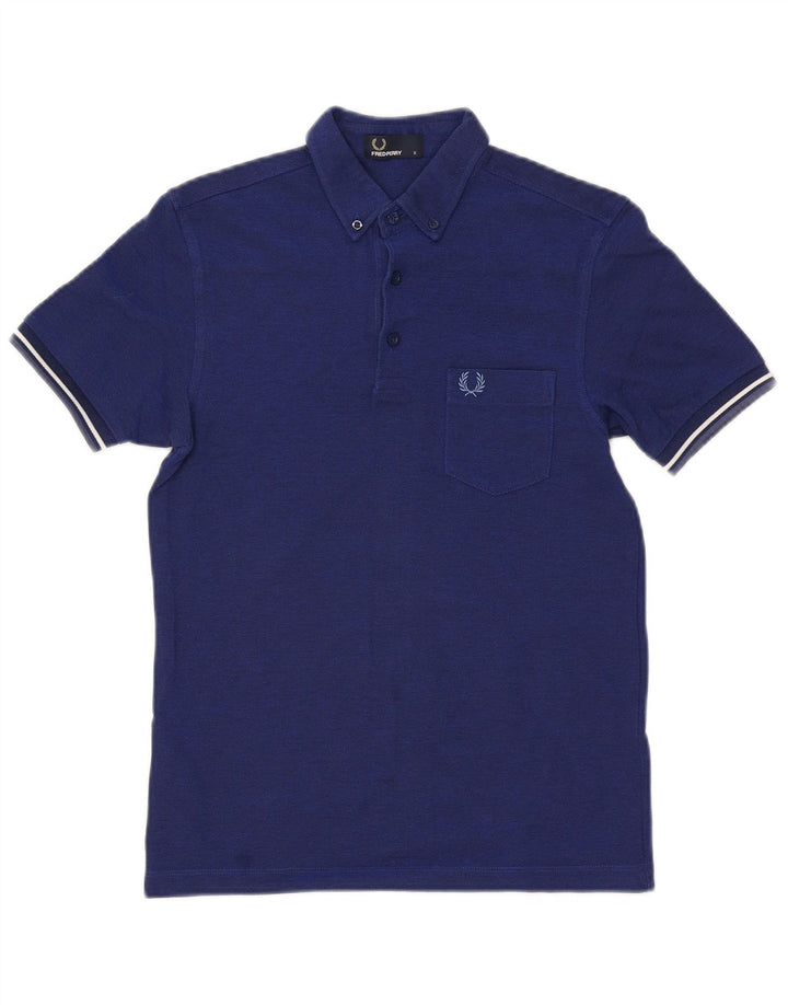 Fred Perry Herren-Poloshirt, klein, marineblau, gestreift, Baumwolle