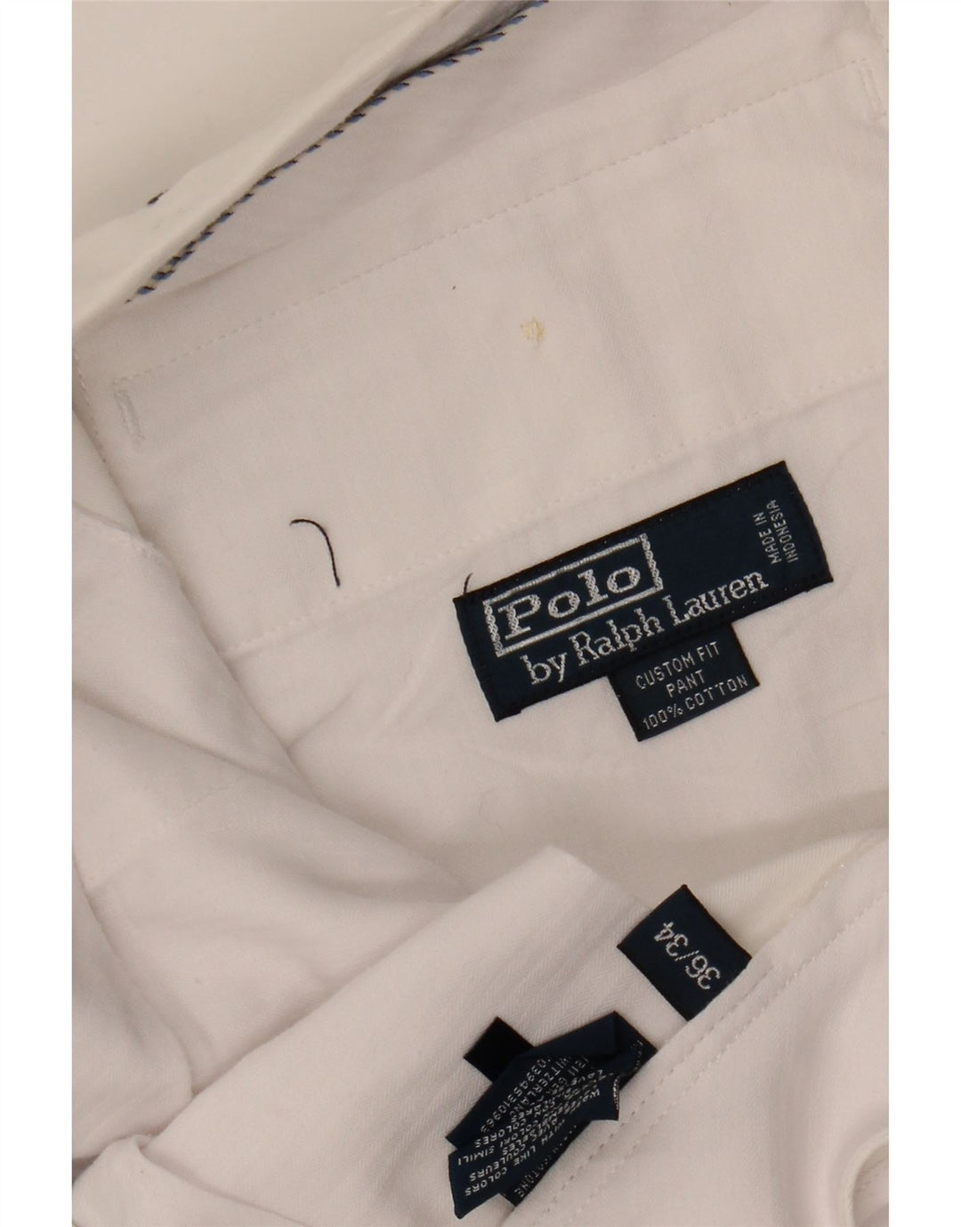 POLO RALPH LAUREN Damen-Anzughose mit maßgeschneiderter Passform, W36, L34, weiße Baumwolle