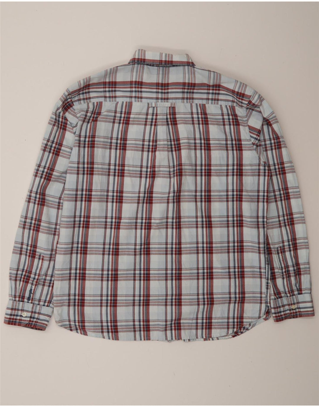 Wrangler Herrenhemd XL, blau kariert, Baumwolle