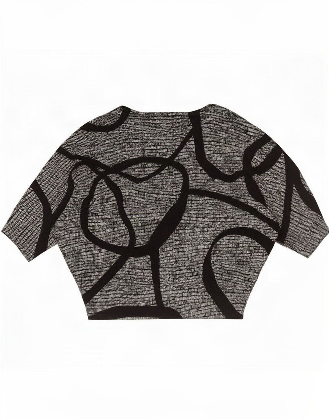 Phase Eight Damen-Blusenoberteil mit abstraktem Muster, übergroß, Gr. 46, Schwarz