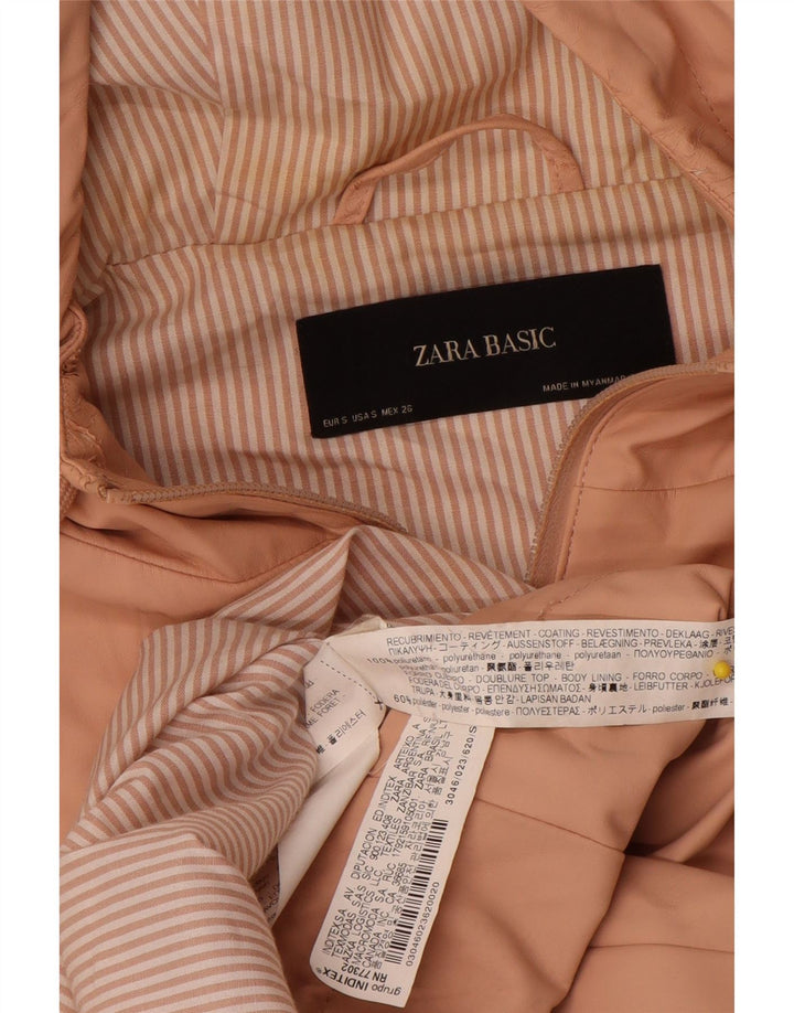 Zara Damen-Regenmantel mit Kapuze, UK 10, Größe S, rosa, Polyurethan