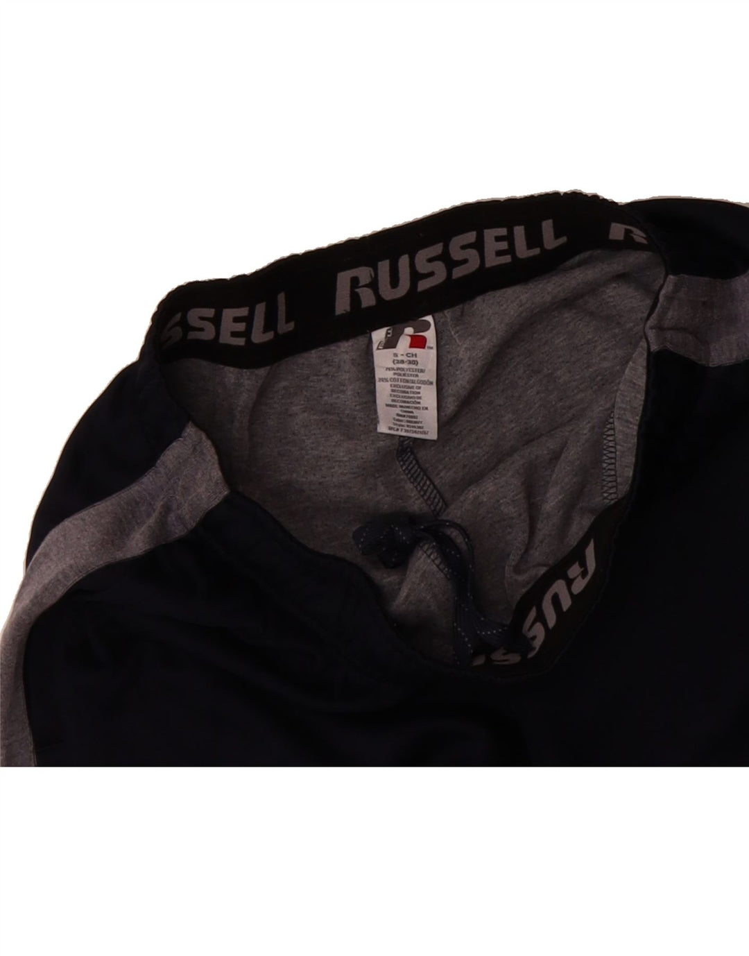 RUSSELL ATHLETIC Mens Tracksuit Trousers Small  Navy Blue Colourblock Vintage Russell Athletic and Second-Hand Russell Athletic from Messina Hembry 