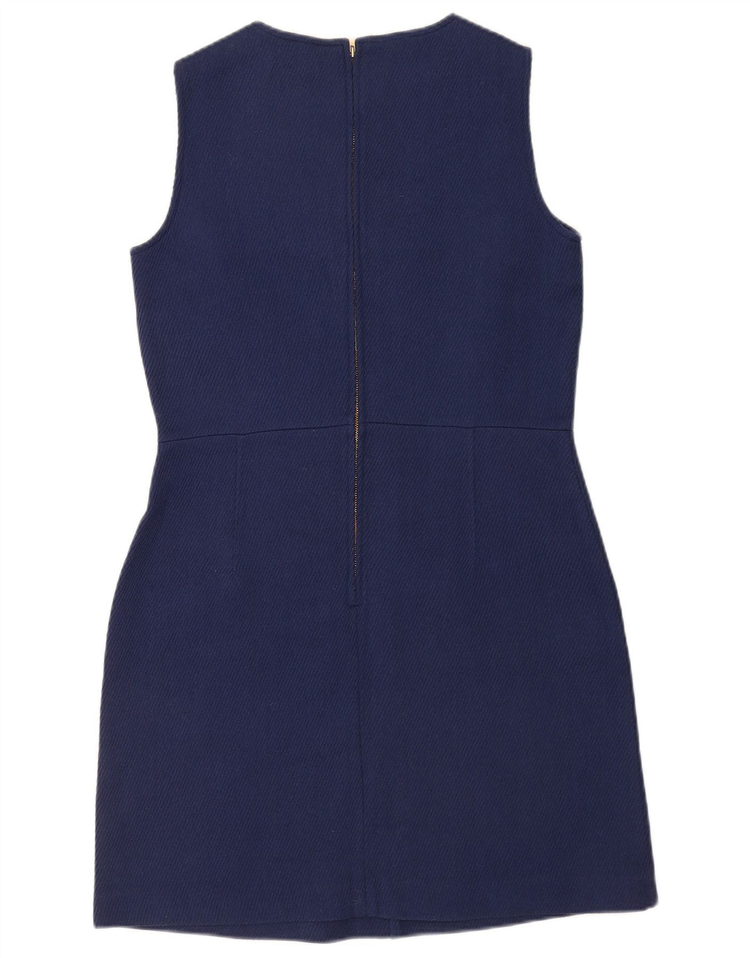 Massimo Dutti Damen Ärmelloses Etuikleid EU 42 Große marineblaue Wolle