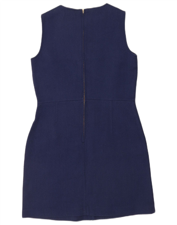 Massimo Dutti Damen Ärmelloses Etuikleid EU 42 Große marineblaue Wolle