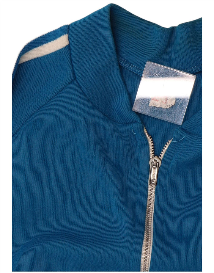Vintage Herren Trainingsanzug Top Jacke Mittelblaues Acryl