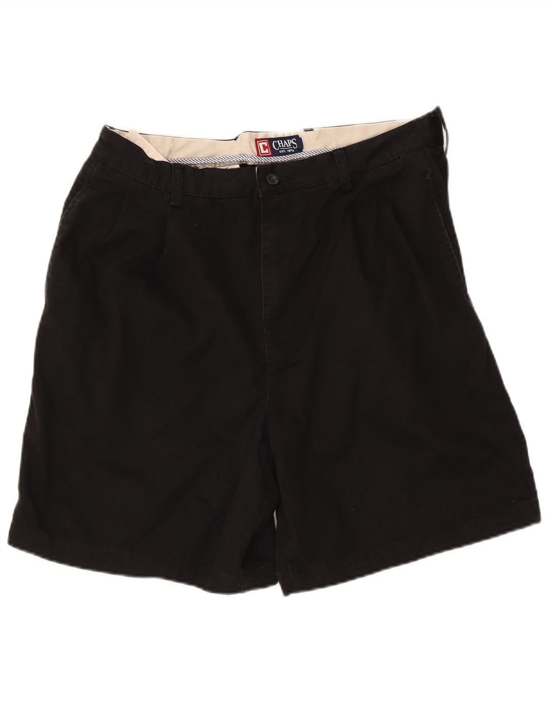 Chaps Herren-Chinoshorts W34, Größe L, Schwarz, Baumwolle