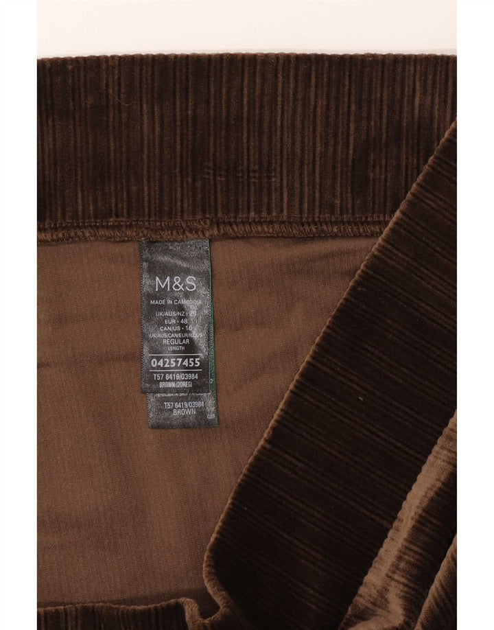 Marks & Spencer Damen Samt-Leggings UK 20 2XL Braun Polyester