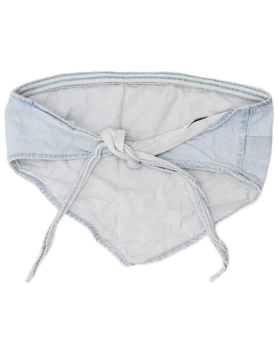 Zara Damen Denim Crop Top Mittelblaue Baumwolle