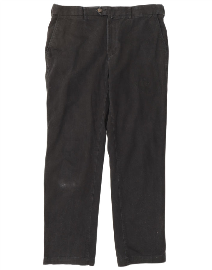 MARKS & SPENCER Herren Blue Harbour Tapered Chinohose W36 L33 Schwarz