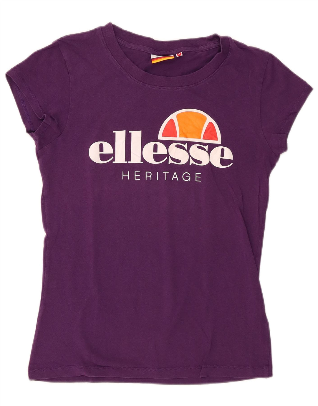 Ellesse Damen Heritage Graphic T-Shirt Top UK 12 Medium Lila Baumwolle