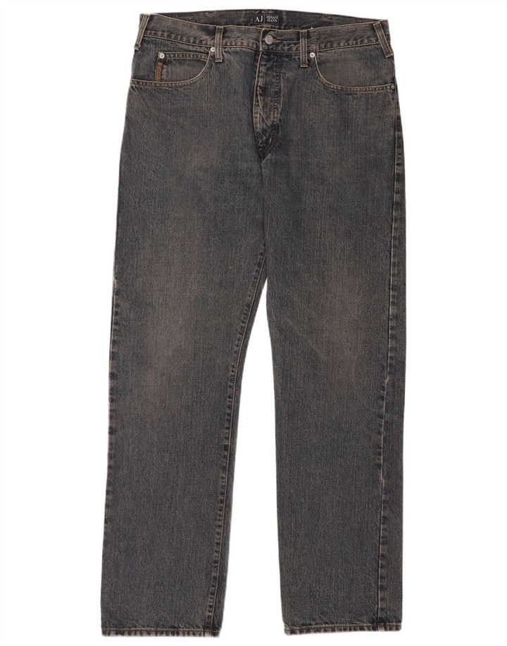 Armani Herren Straight Jeans W38 L33 Blaue Baumwolle