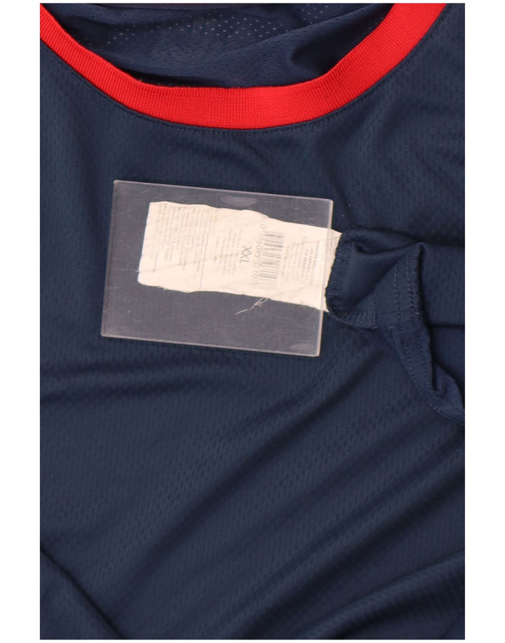 Fila Herren T-Shirt Top 2XL Marineblau Colourblock Polyester
