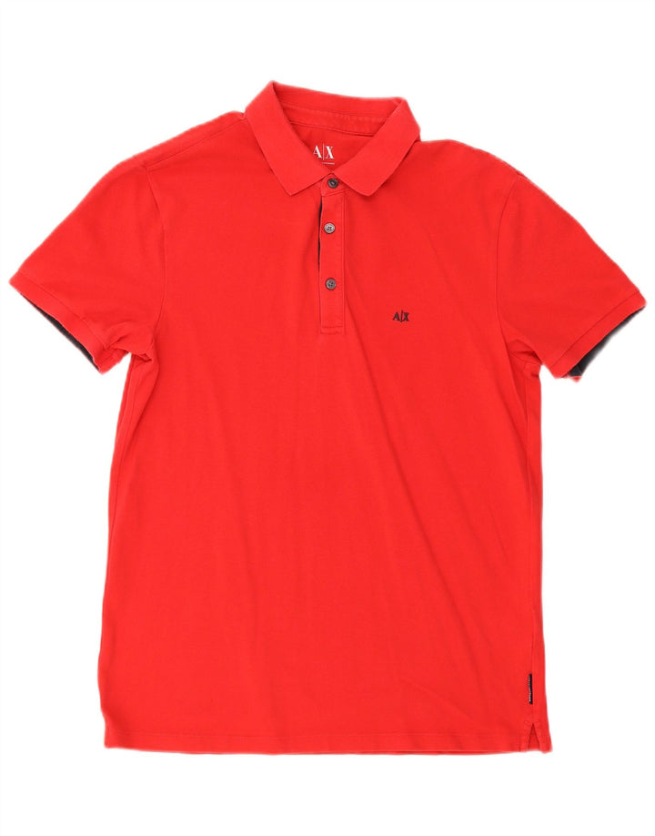 Armani Exchange Herren-Poloshirt aus mittelroter Baumwolle