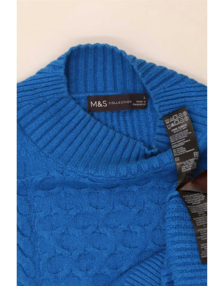 Marks & Spencer Rollkragenpullover für Damen, Gr. 16, Größe L, blau, Viskose