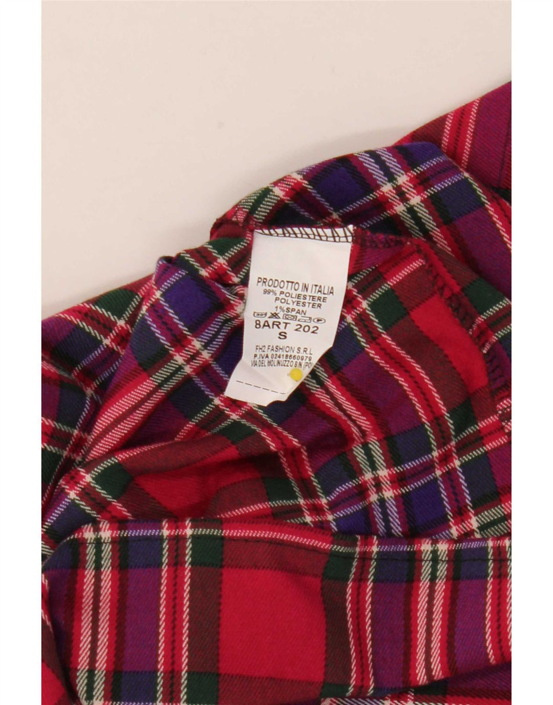 Vintage Damen Mini Faltenrock Klein W25 Rot Kariert Polyester