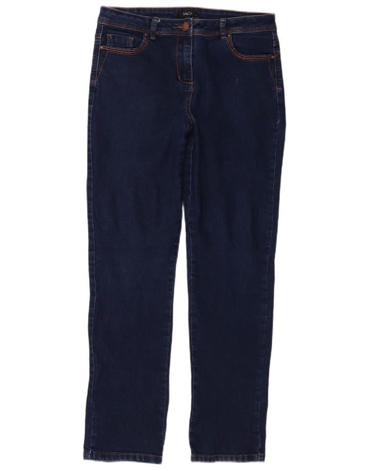 M&Co Damen Slim Jeans UK 12 Medium W34 L30 Marineblau Baumwolle