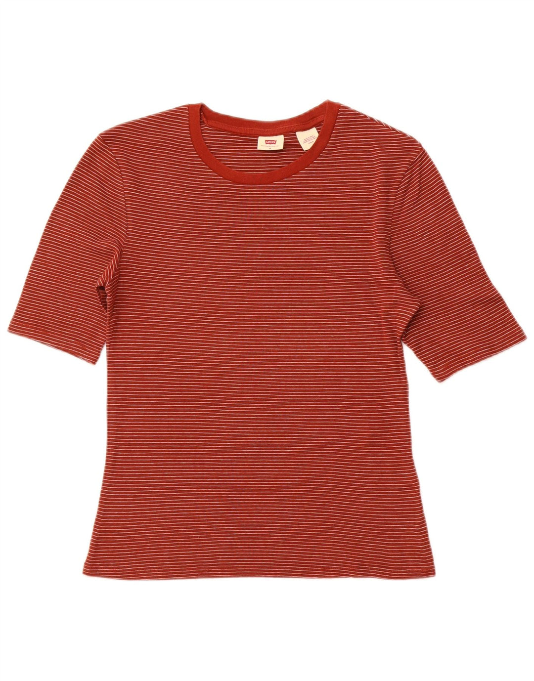 LEVI'S Damen T-Shirt Top UK 12 Mittelbraun gestreift