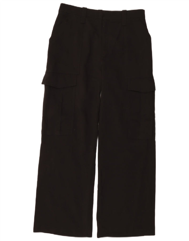 Zara Damen-Cargohose mit weitem Bein, mittelgroß, W28, L30, Schwarz
