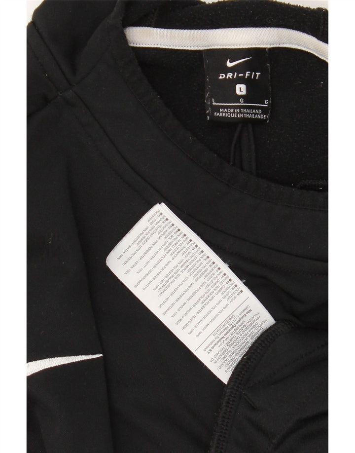 NIKE Herren Dri Fit Kapuzenpullover, groß, schwarzes Farbblock-Polyester