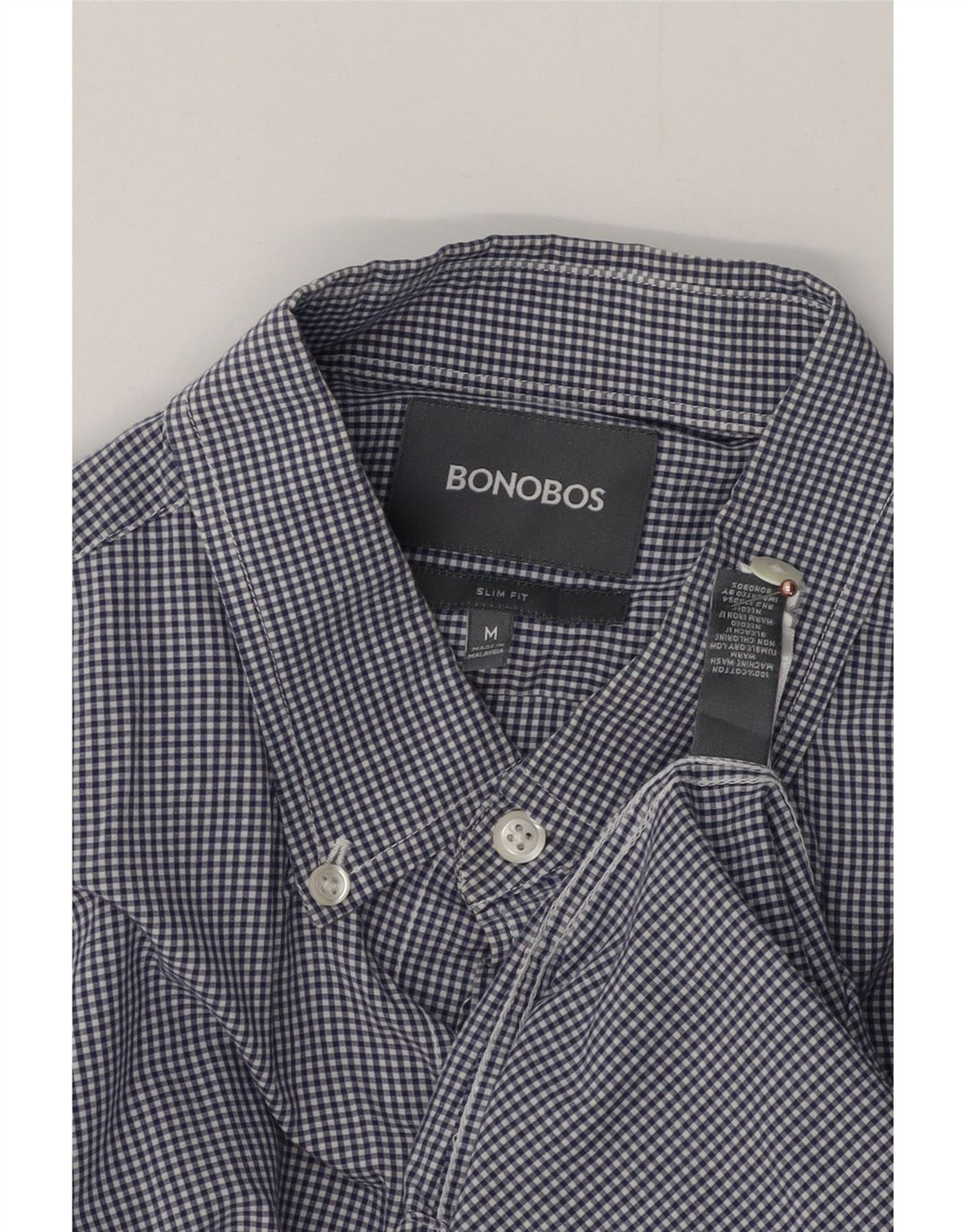 BONOBOS Slim-Fit-Hemd für Herren, mittelblau, Gingham-Baumwolle