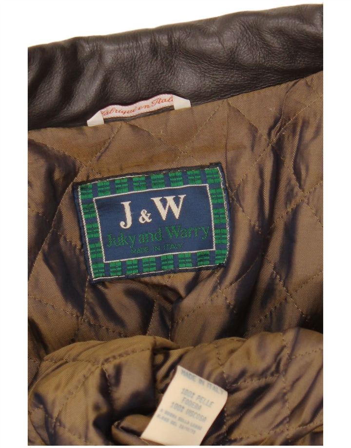 Vintage Damen Lederjacke UK 18 XL Braunes Leder