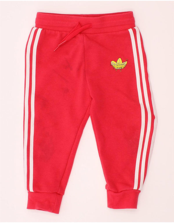 Adidas Baby-Mädchen-Jogger-Trainingshose, 18–24 Monate, rote Baumwolle