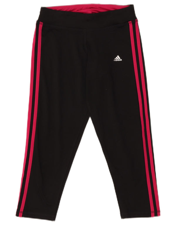 Adidas Damen Climalite Capri Leggings UK 8/10 Small Schwarz Polyester