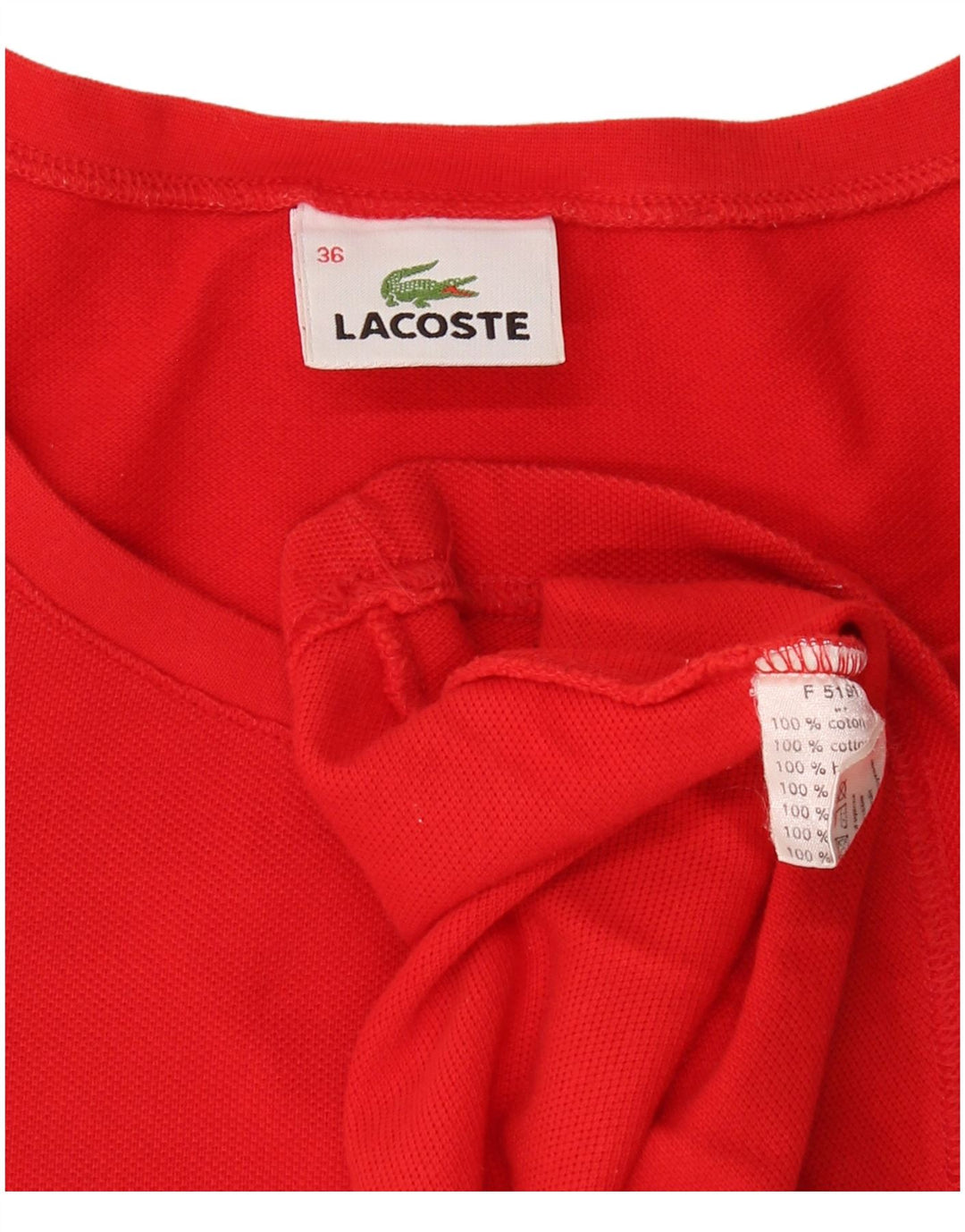 LACOSTE Damen T-Shirt Top Größe 36 Kleine rote Baumwolle