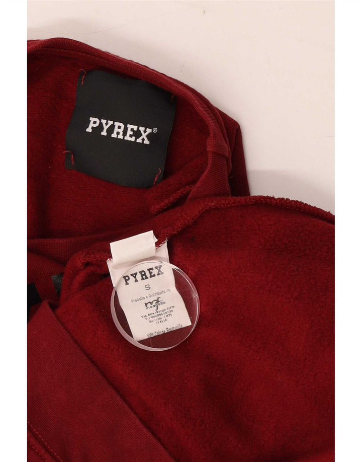 Pyrex Herren-Sweatshirt mit Grafik, Größe S, Burgunderrot, Baumwolle