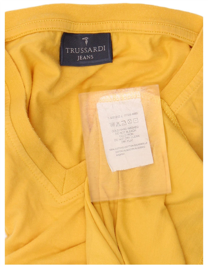 TRUSSARDI JEANS Grafisches T-Shirt-Oberteil für Herren aus mittelgelber Baumwolle